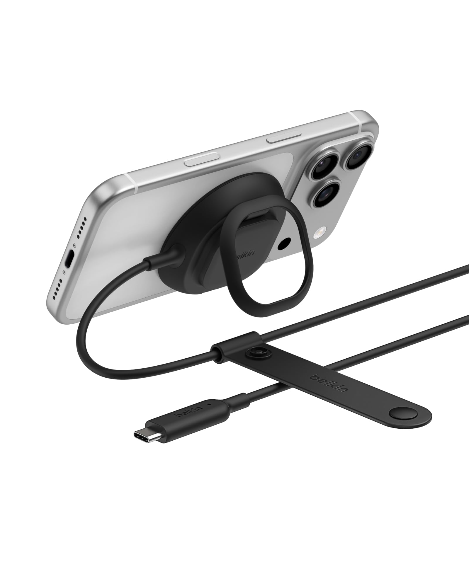 Belkin UltraCharge Chargeur Magnétique Qi2 25 W, Chargeur Sans Fil Rapide, MagSafe Avec Technologie De Refroidissement Passive, Support Pour L'iPhone 17 (Tous Modèles), Pixelsnap, AirPods Pro - Noir