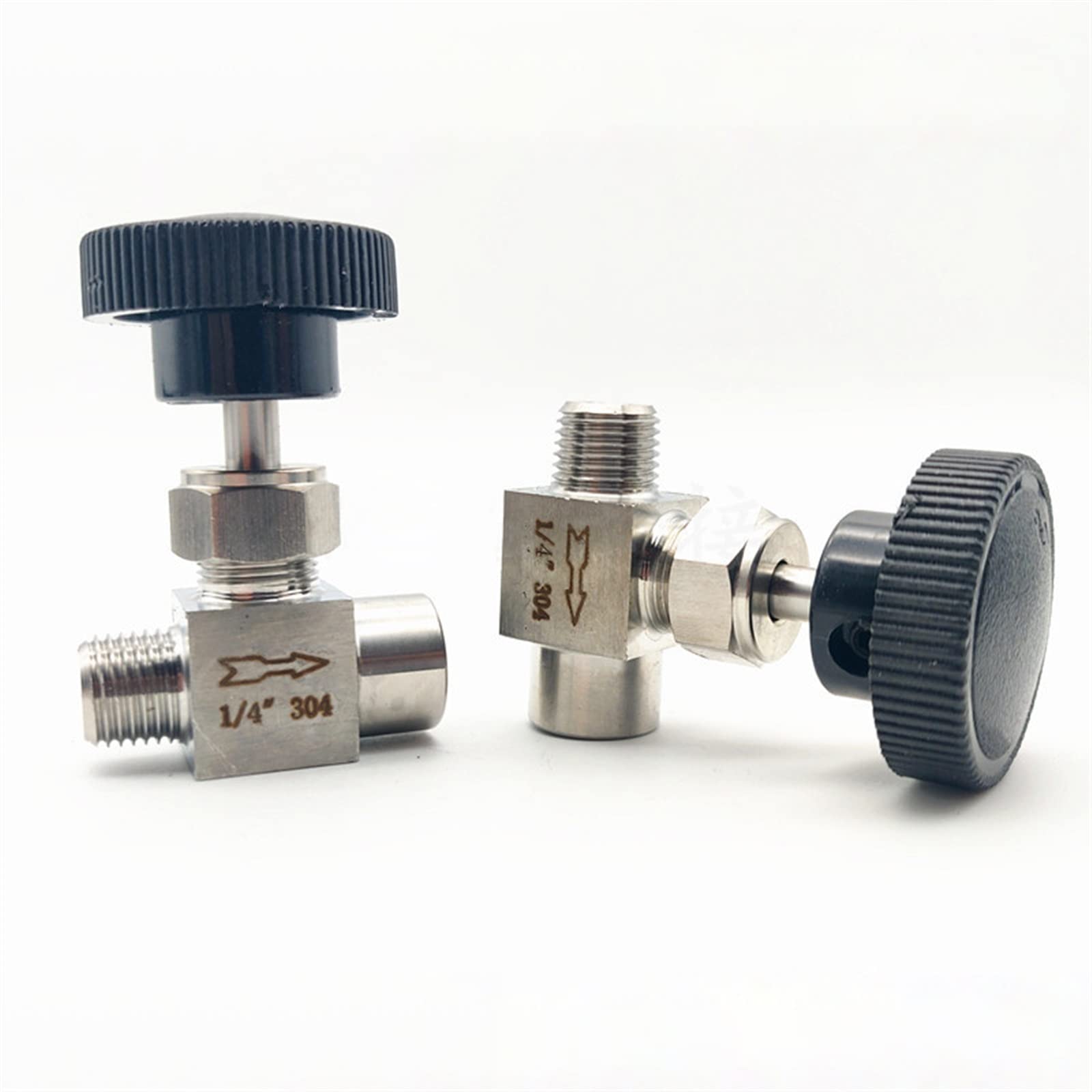 Válvula reguladora de flujo de aguja 1/8 acero inoxidable 304 para control fino de fluidos
