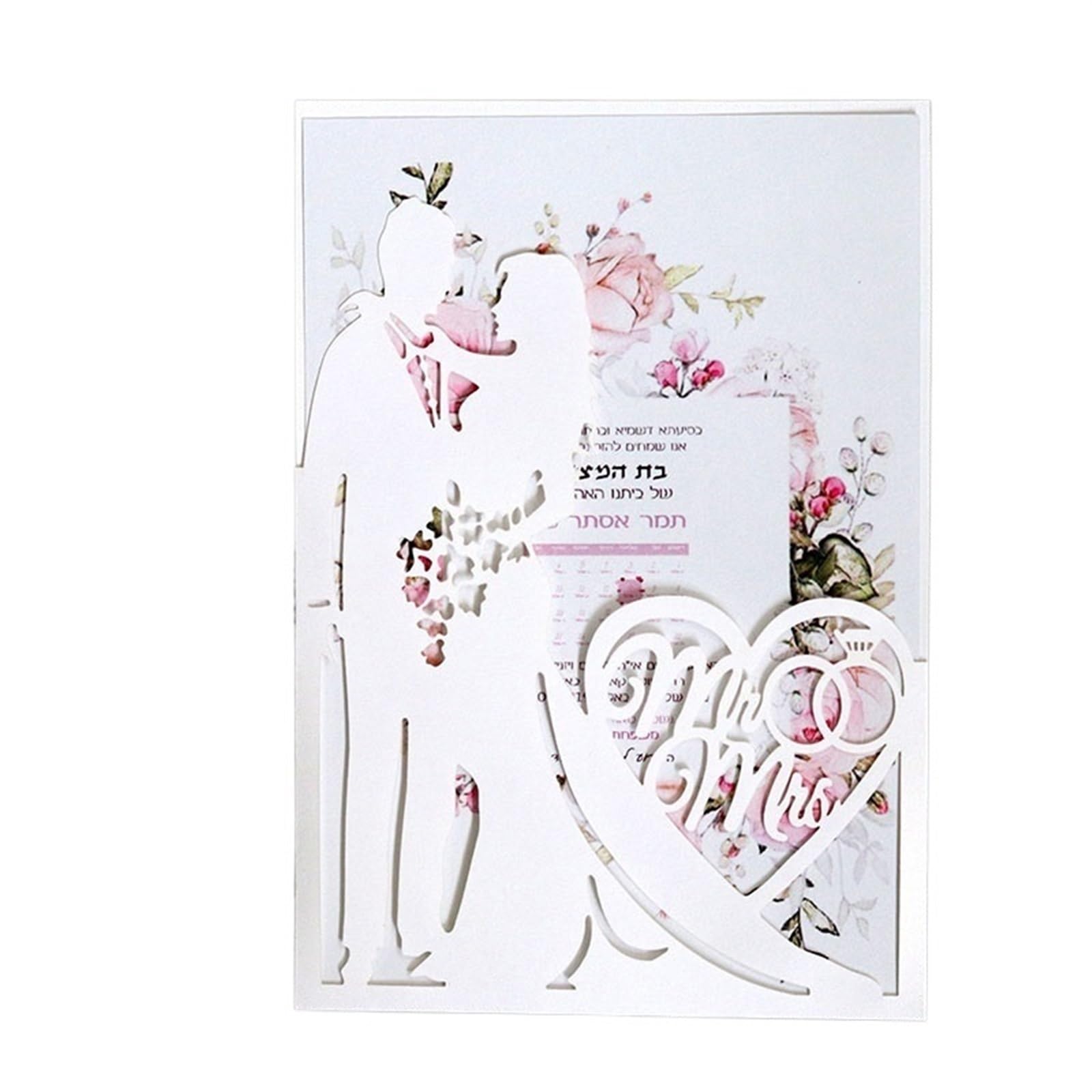 Einladungskarten Hochzeit 25 Stücke Mode Braut Und Bräutigam Hochzeitseinladungen Karte Liebe Herz Gruß Einladungskarte Valentinstag Party Dekoration Lieferungen(White Cover Inner)