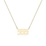 Angel Number Necklace For Women, 18K Gold Plated 000 111 222 333 444 555 666 777 888 999 Necklace Numerology Jewelry
