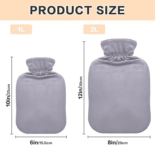 Miniatura 2 de El bolso cubierto violeta mineral de la agua caliente del PVC, botella de agua caliente para dormir, cubierta del paño grueso y suave de la botella