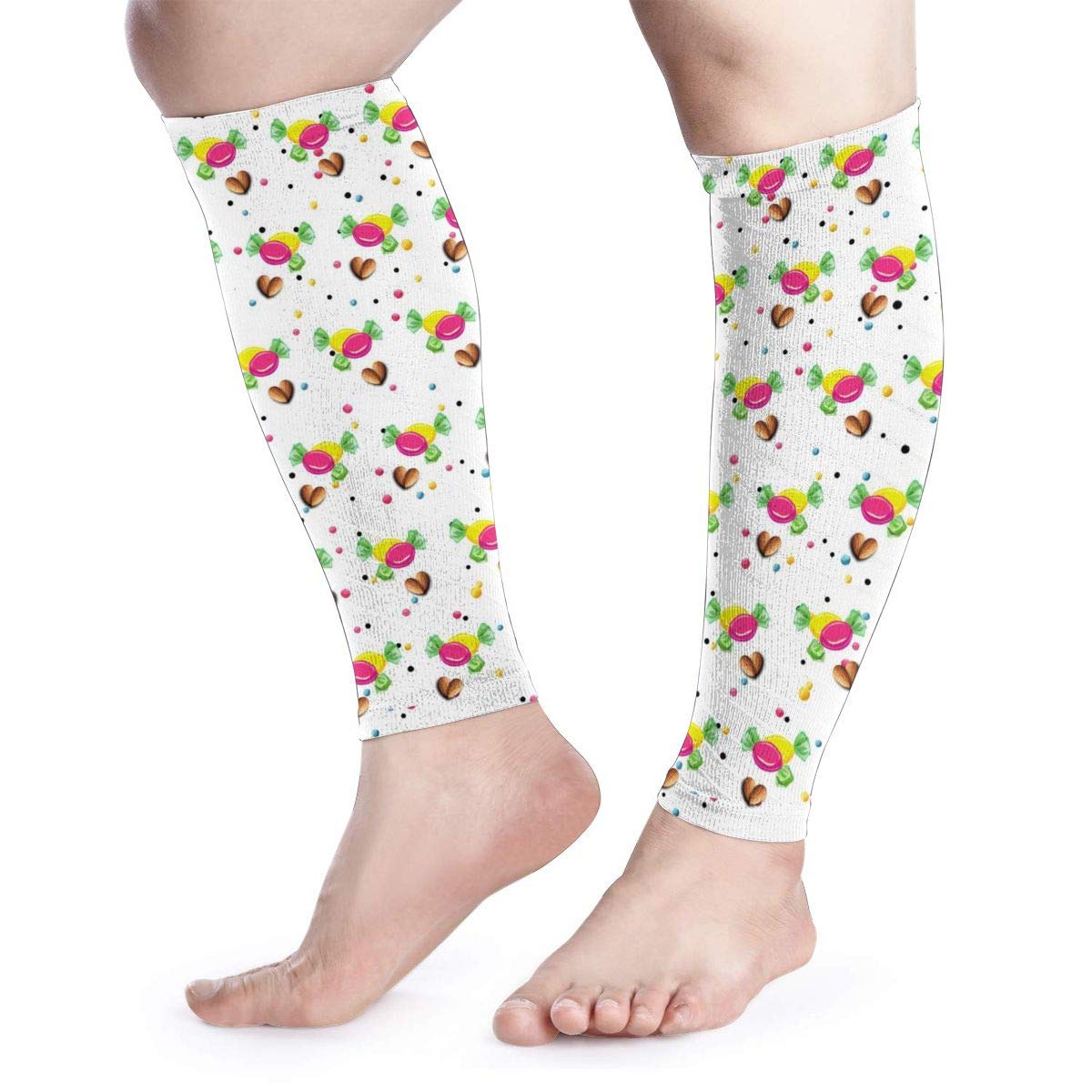 BLongTai Bonbone Vintage Calf Compression Sleeve Men Womens Running Leg Sleeve for Shin Splint Muscle Pain Relief (1 Pair)