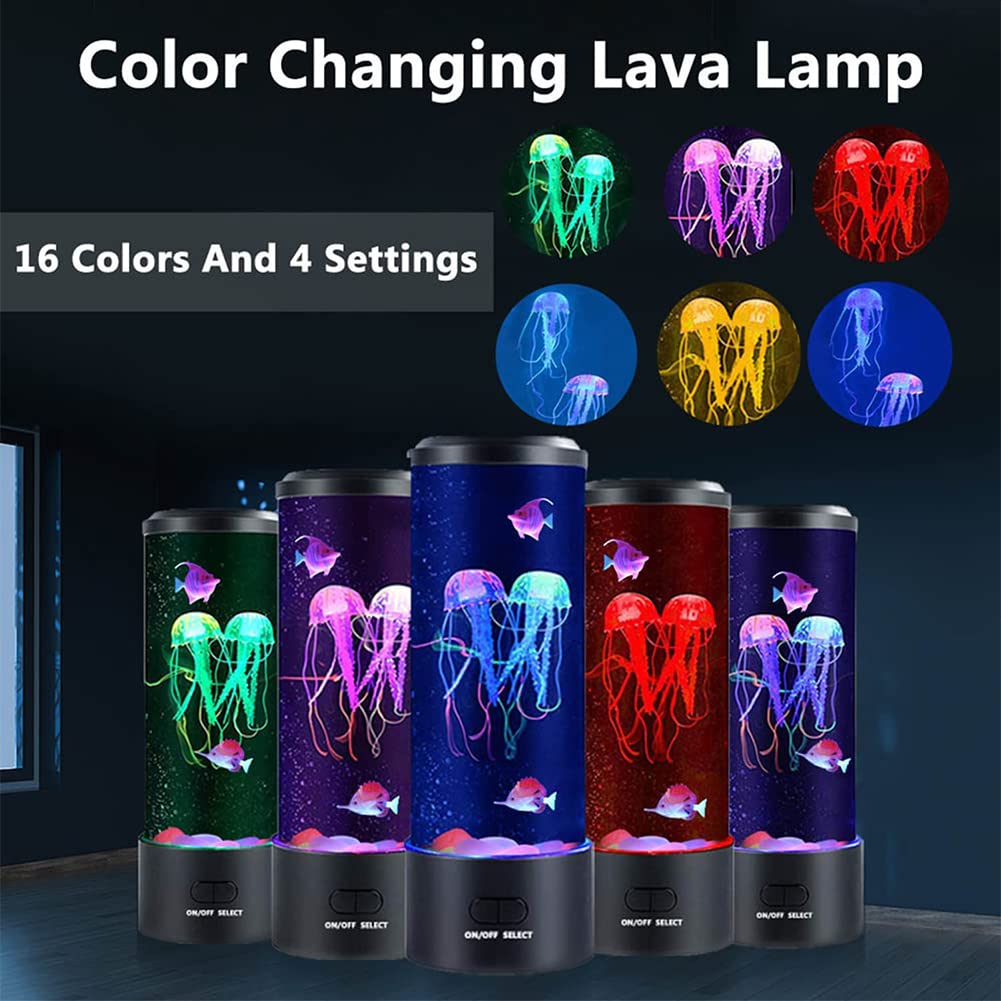 Kwallen Lavalamp Kwallamp LED Bed nachtlichtkleur veranderende jellyfish tank aquarium led lamp ontspannende stemmingsverlichting lava lamp kinderen geschenken Levendige metgezel & woondecoratie