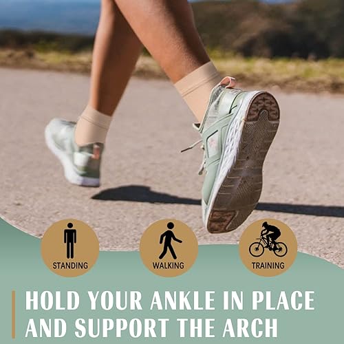 Miniatura 4 de ACTINPUT Paquete de 2 tobilleras de compresión de 8-15 mmHg, puntera abierta, calcetines de compresión para mujeres y hombres, para hinchazón,