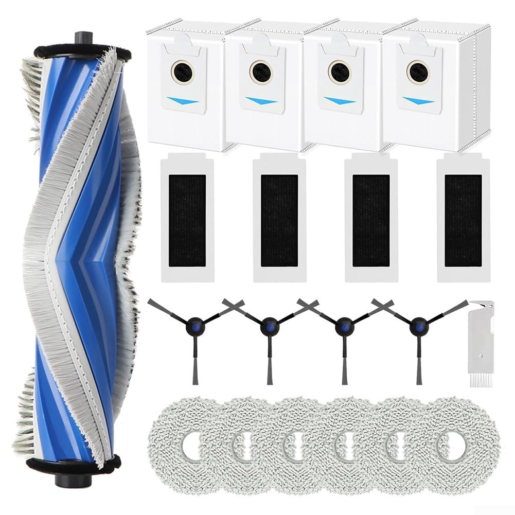 Kit de Pièces de Rechange Ecovacs T30S/T30S Pro pour Aspirateur Robot avec Brosse Latérale, Serpillère, Filtre et Sac à 