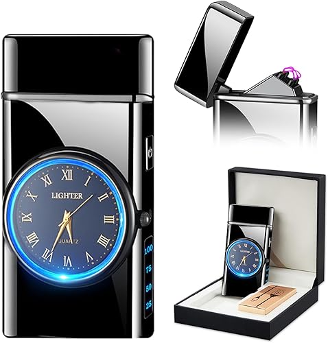 Vista 17 de SKRFIRE Encendedor de Plasma Recargable a Prueba de Viento, Encendedor Eléctrico USB Sin Llama, Encendedor de Doble Arco con Chip Inteligente