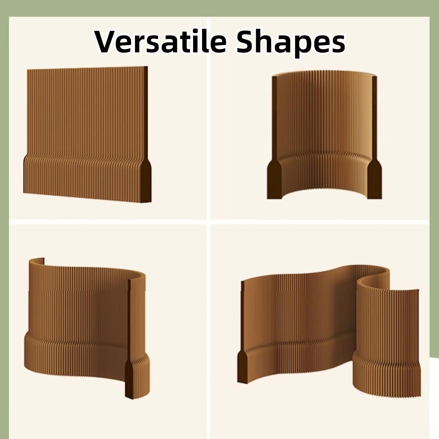Portable Paper Room Partition, Folding Room Divider, Decorative Privacy Screen for Home Office, Hotels, Coffee Shop(Brown,W118xH78in/300x200cm)