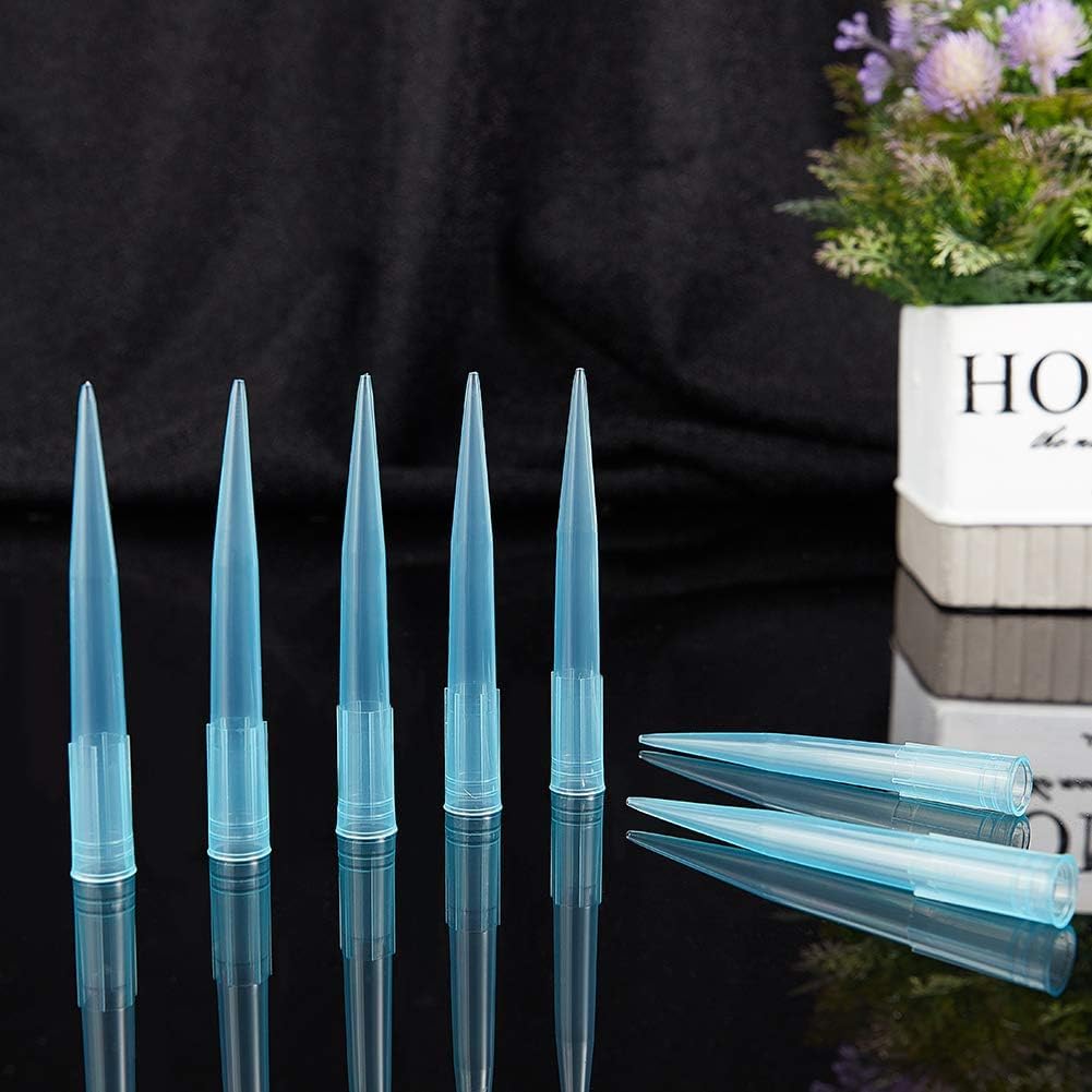 OLYCRAFT Puntali per Pipette 400 pz Puntale per Pipettatore in Plastica, Pipettatore Puntali per Pipette Clear Blue 1000ul / 1ml per Materiale di Laboratorio Esperimento Microchimico (Polipropilene)