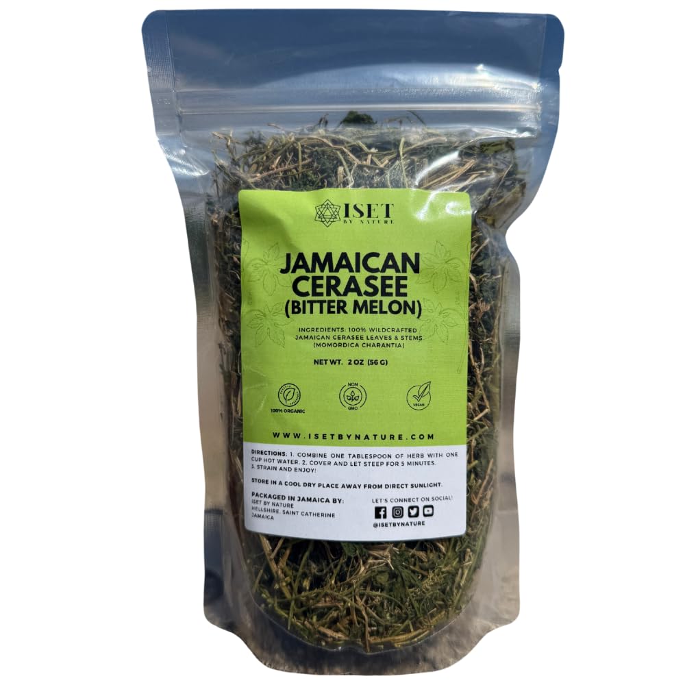 Jamaican Cerasee Bush Tea, Organic Bitter Melon Leaves, Natural Blood Detox Cleanse