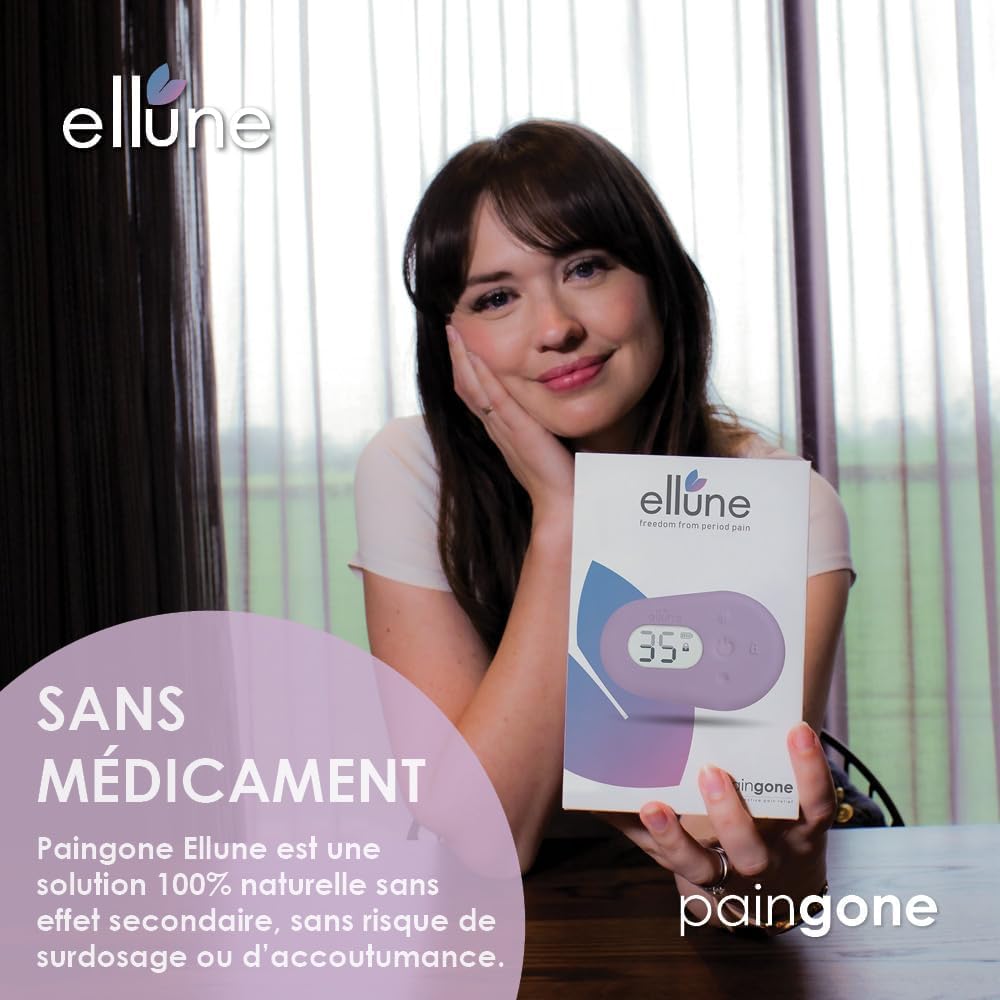 Paingone Ellune Soulage règles douloureuses endométriose batterie haute performance longue durée écran intuitif lavande