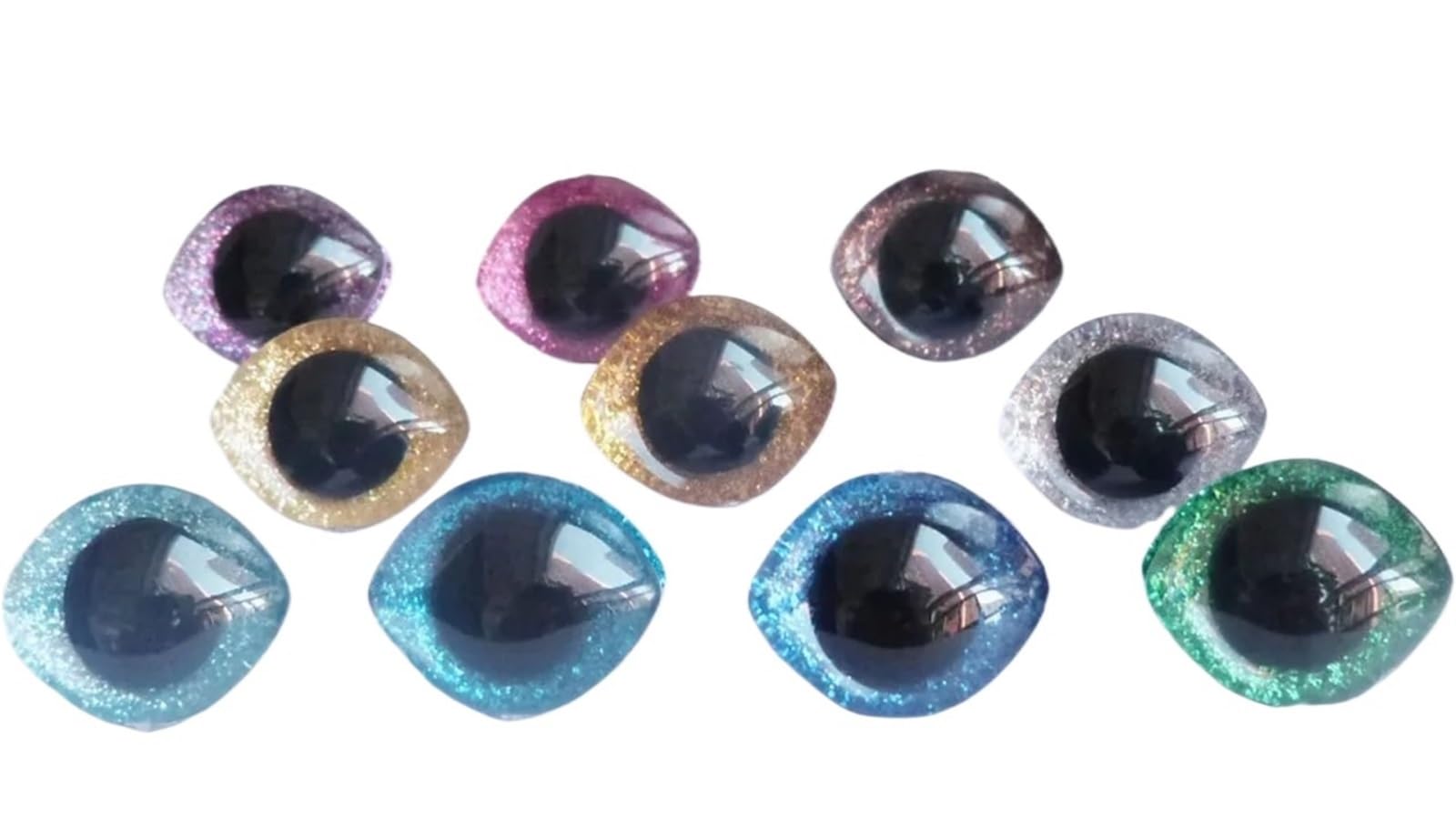 50 Stück Ovale Transparente Kunststoff-Sicherheits-Glitzeraugen 20 X 23 Mm 23 X 28 Mm for Bastelarbeiten