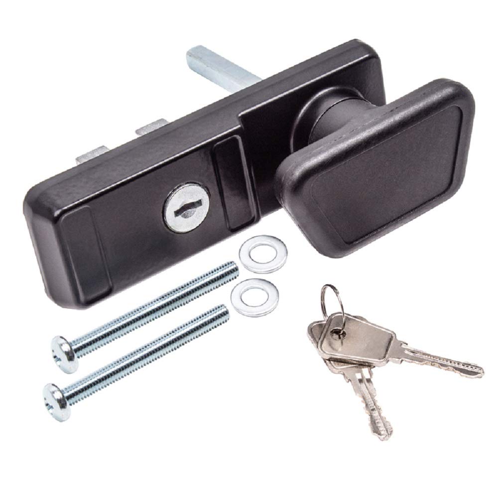 Cardale Black Garage Door Handles & Locks (Medium Eurolock Assembly 75Mm)