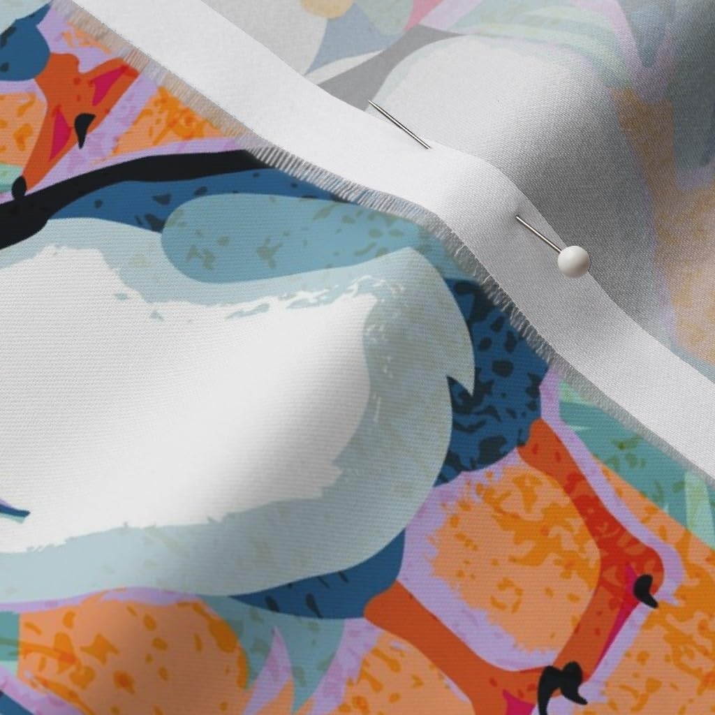 Spoonflower Fabric - Puffins Medium Scale Bird Nature Wildlife Children Canada Day Canadian Printed on Organic Cotton Sateen Fabric by The Yard - Sewing Quilting Apparel Home Decor