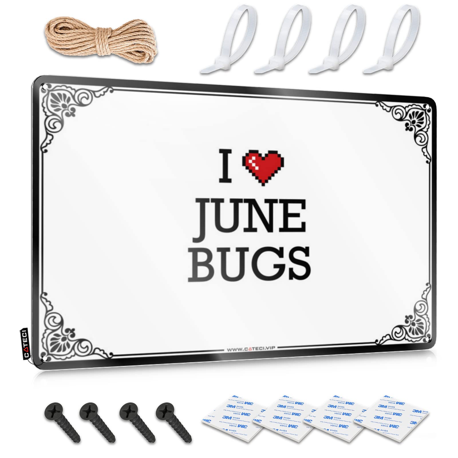 IBWNBBUSN Metal Tin Sign Retro I Love June Bugs Tin Sign Warning Signs For Bedroom Tin Signs(30X40CM)
