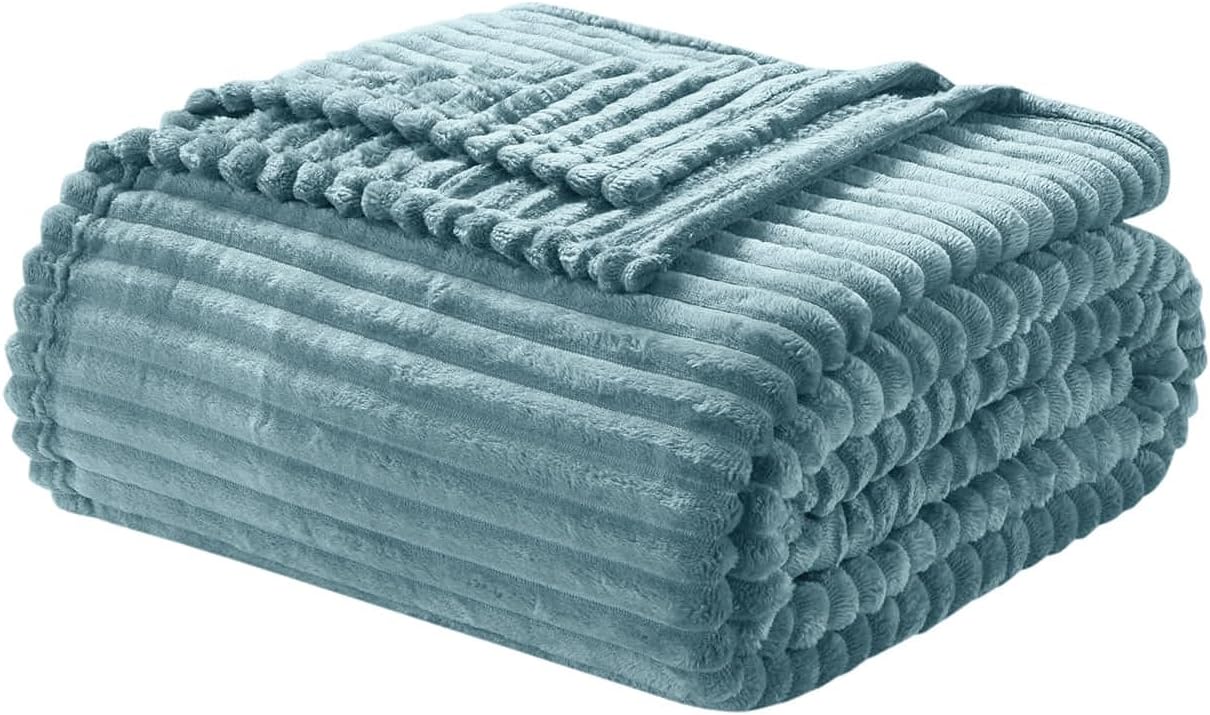 Nestl Stone Blue Microfiber Throw Blanket - Fuzzy, Lightweight, Cozy, 50x60 in, All Seasons, Machine Washable