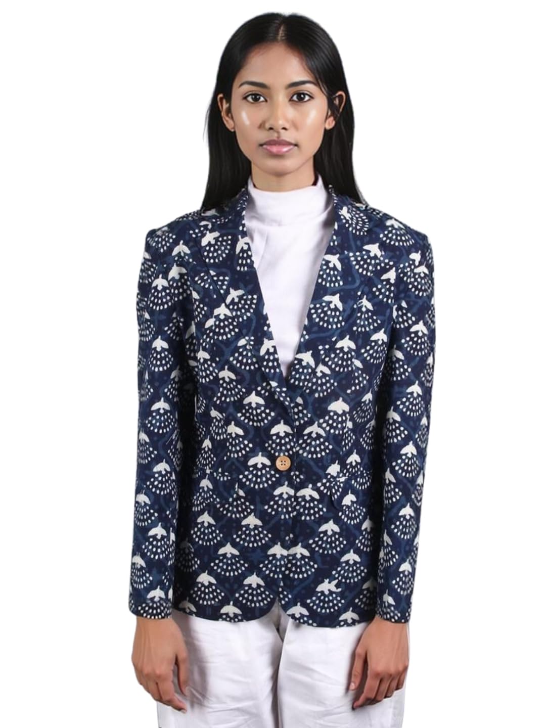 talethread Women's Indigo Cotton Blazer-picture-29