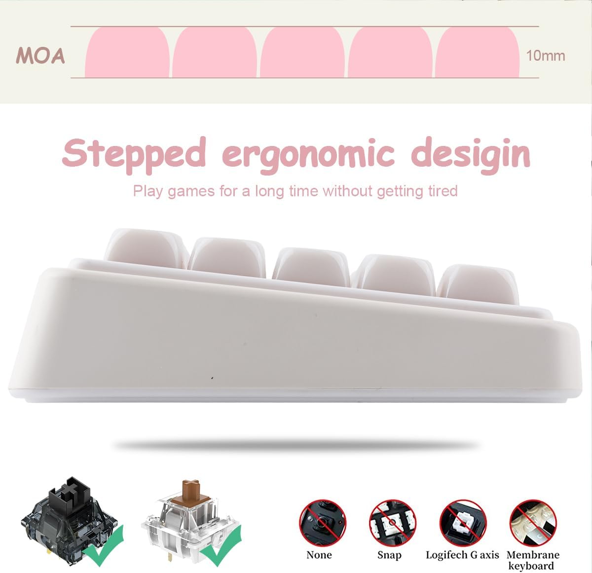 Tsungup MOA Keycaps,136 Keys Cute Ceramic Textured Custom Keycaps 60 75 Percent, Minimalist White Mac Keycap Set Key Caps Keyboard for Cherry Gateron MX Swithes Mechanical Keyboards(Translucent White)