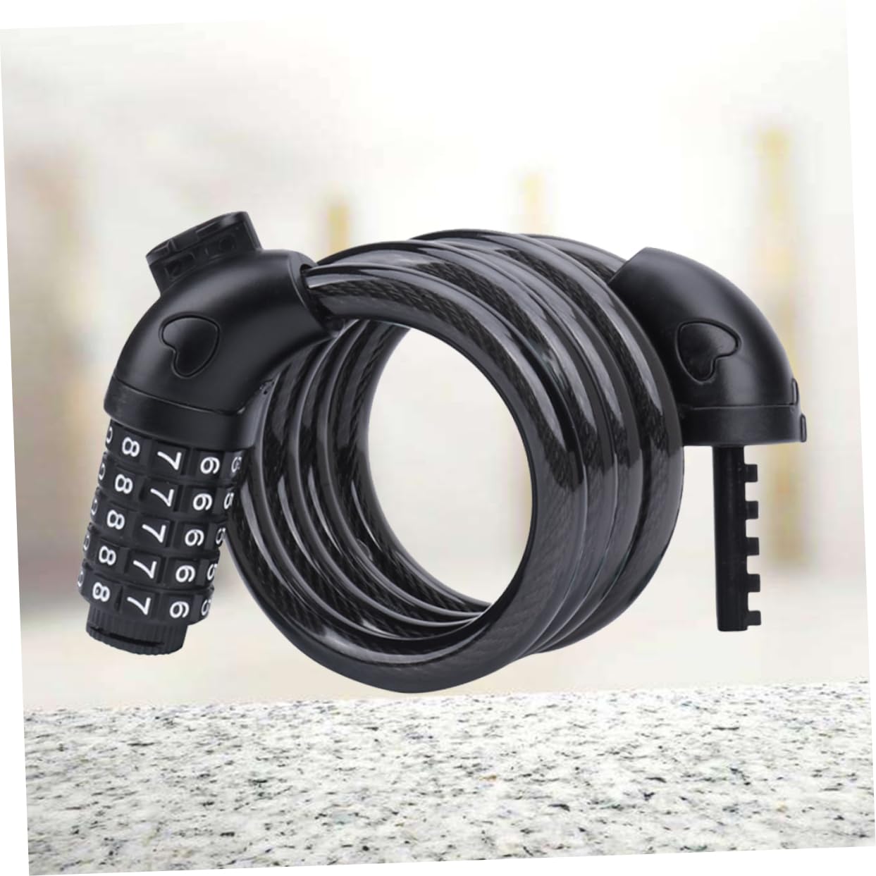 Abaodam Combination Cable Lock for Bikes Heavy Duty Theft Bike Lock Black Keyless Password Security for Mountain Road and Electric Bicycles