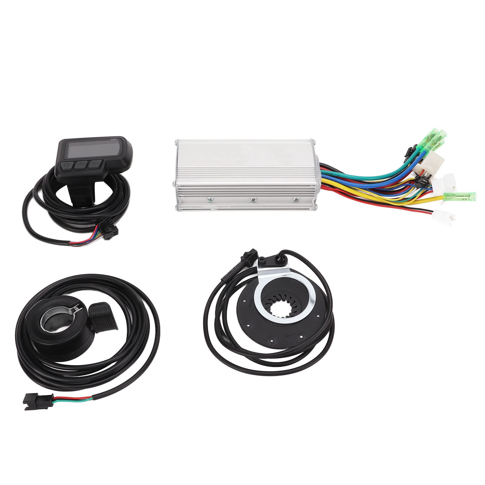 BuyWeek Elektrofahrrad Brushless Motor Controller Kit, 36V 48V 500W 22A Bürstenloser Controller EN06 LCD Display Meter Daumengas 8C Power Assist Sensor Kit für E-Bike Elektroroller