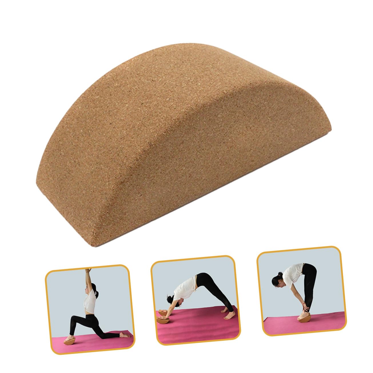 Bloque de Yoga Antideslizante de Corcho para Entrenamiento Diario y Abdominal, Herramienta Resistente y Duradera para Mantener el Equilibrio Estabilidad