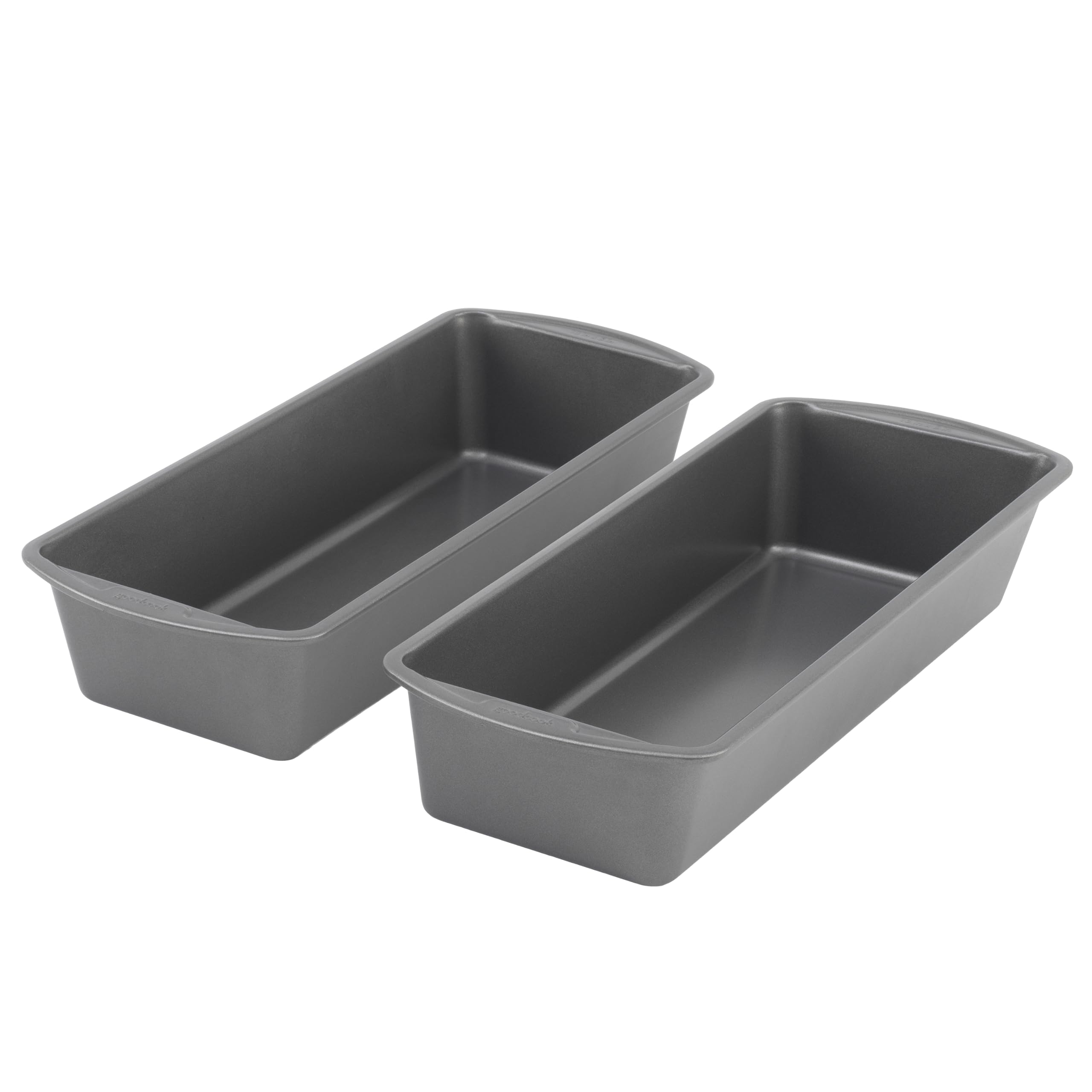 GoodCook Set di 2 teglie extra large da 33 x 12,7 cm, in acciaio antiaderente, colore grigio, set di due teglie per pane con distribuzione uniforme del calore, rivestimento antiaderente antigraffio,