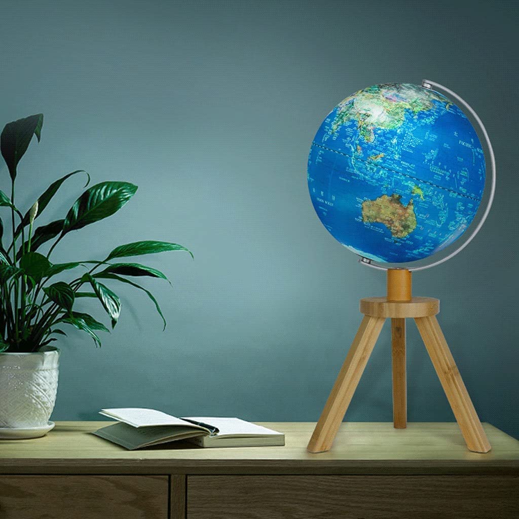 Innowacyjny globus elegancki vintage globus z drewnianym statywem stojak oświetlenie świat globus noc antyczna globus biurko wystrój domu i biura 25 cm zabawa edukacja