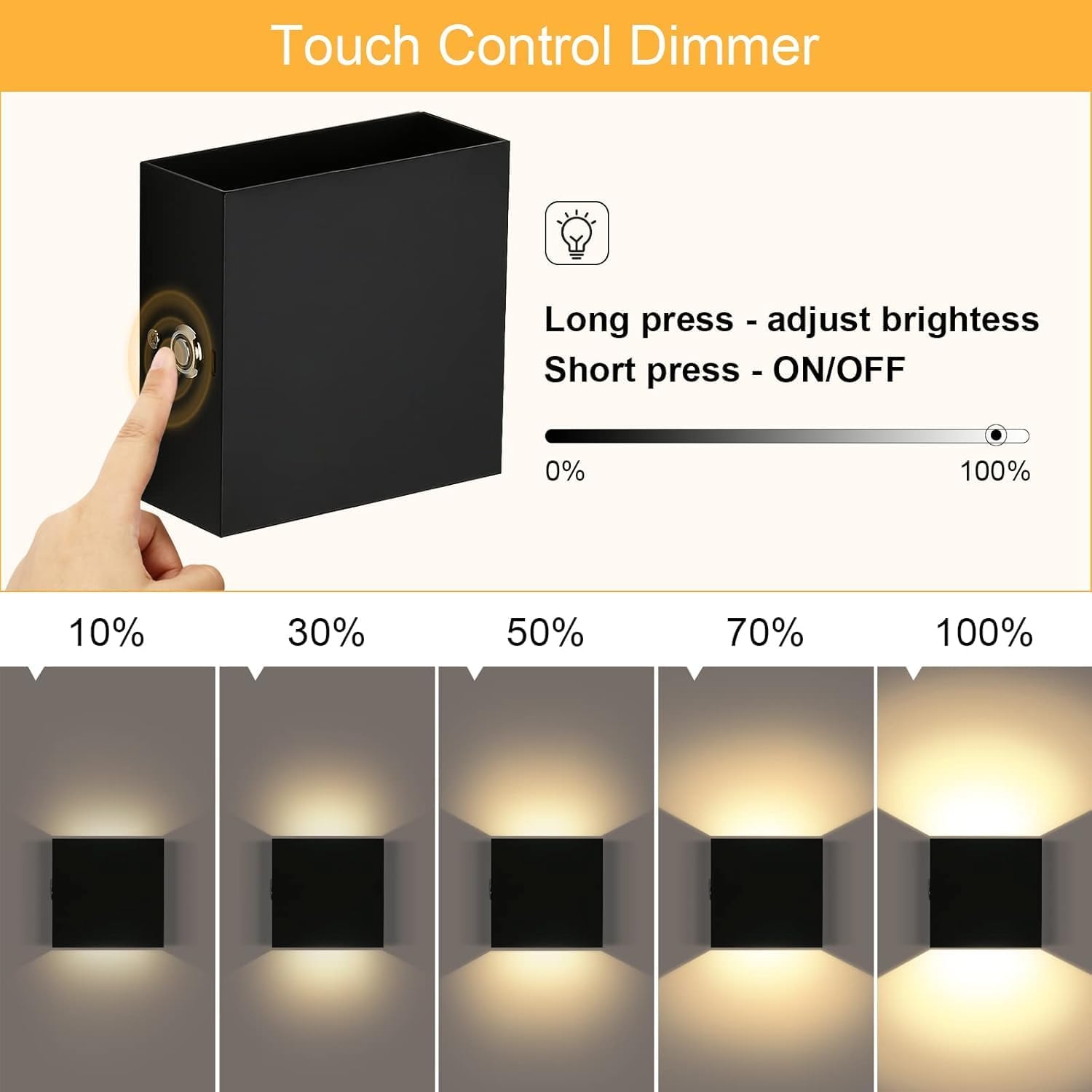 Rechargeable Wall Sconce, Battery Operated Wall Lights with Remote, 16 Colors RGBW Cordless LED Wall Lamp, No Drill Magnetic Mount for Bedroom Living Room（Black-2PC）
