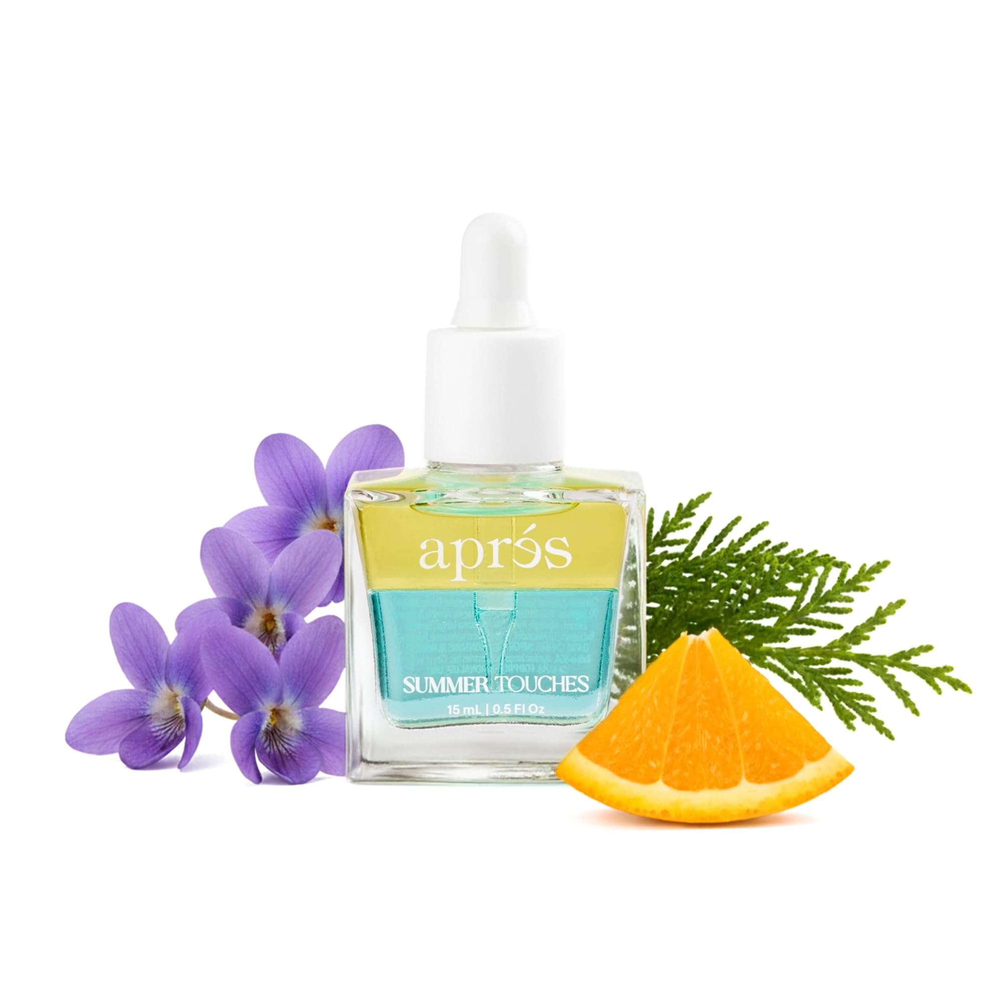 Apres Light & Shadow Cuticle Serum, Nourishing Blend of Almond and Jojoba Oil, Vitamin B and Turmeric, Cuticle Repair Oil 15 mL (15 ml, Summer Touches (Orange, Violet, and Cedar))