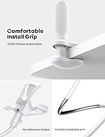 Vista 6 de Lamicall Soporte de teléfono de cuello de cisne para cama, clip de abrazadera ajustable 360, soporte de montaje para teléfono celular para Negro