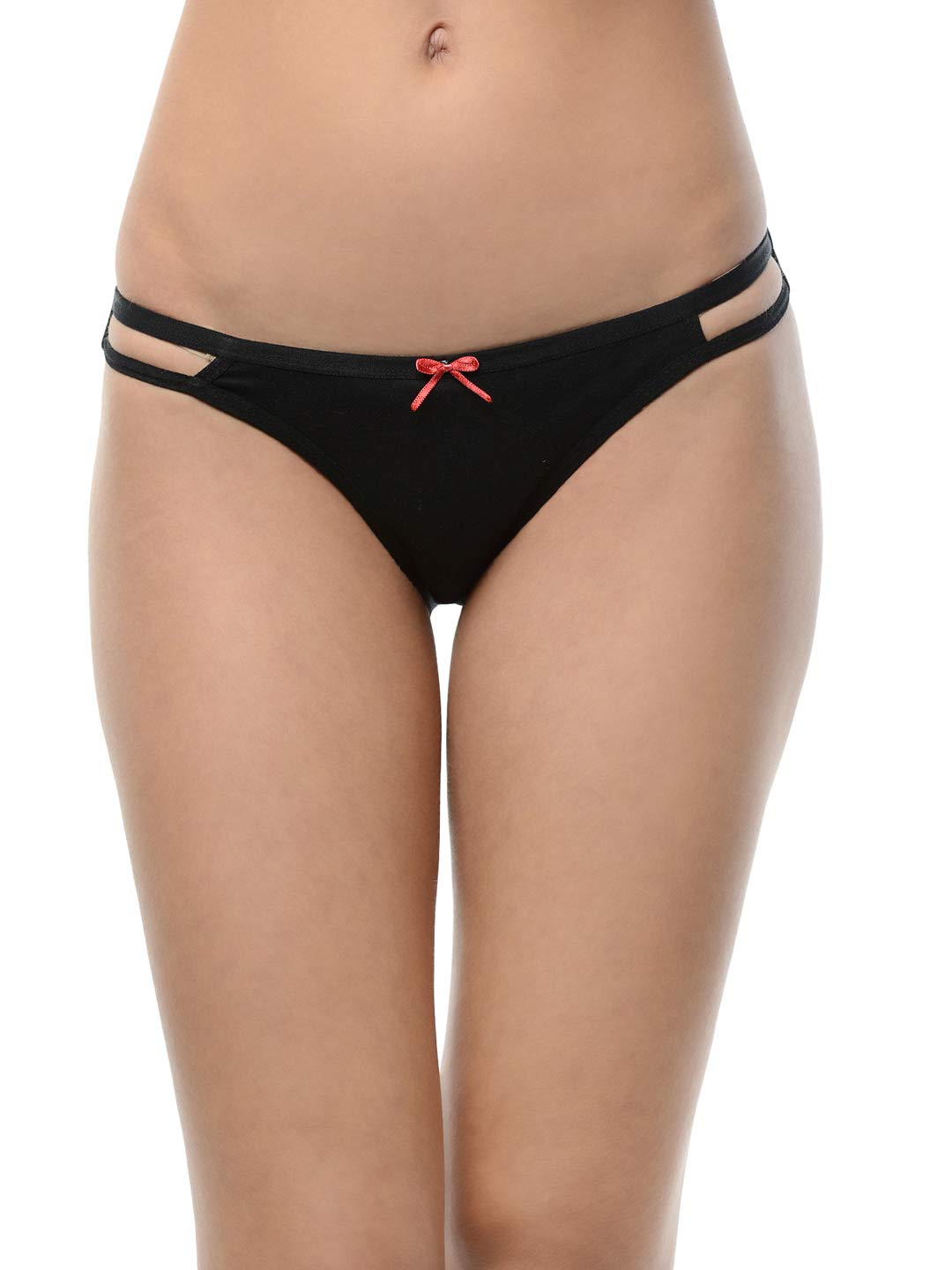 Women Solid Black Cotton Thongs Pack of Single-image-35