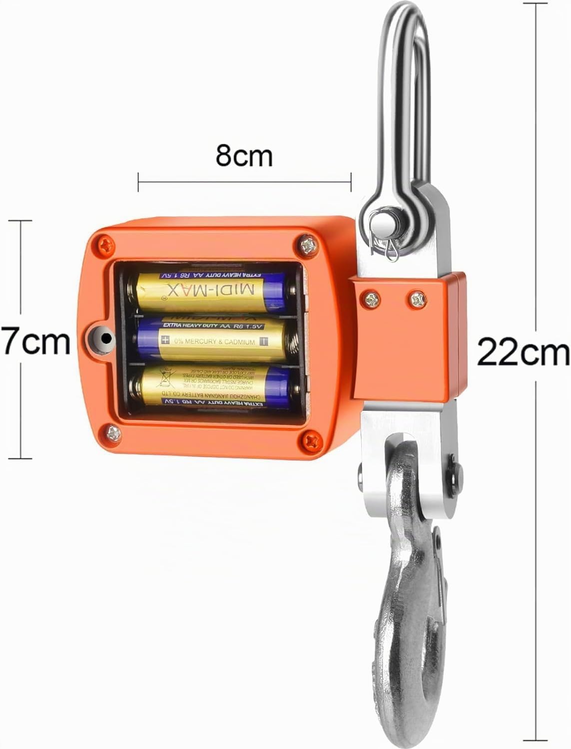 Bilancia da gru digitale, bilancia sospesa elettronica da 500 kg 1100 libbre, bilancia sospesa industriale con sensore preciso, mini bilancia LCD portatile con gancio, bilancia da gioco digitale