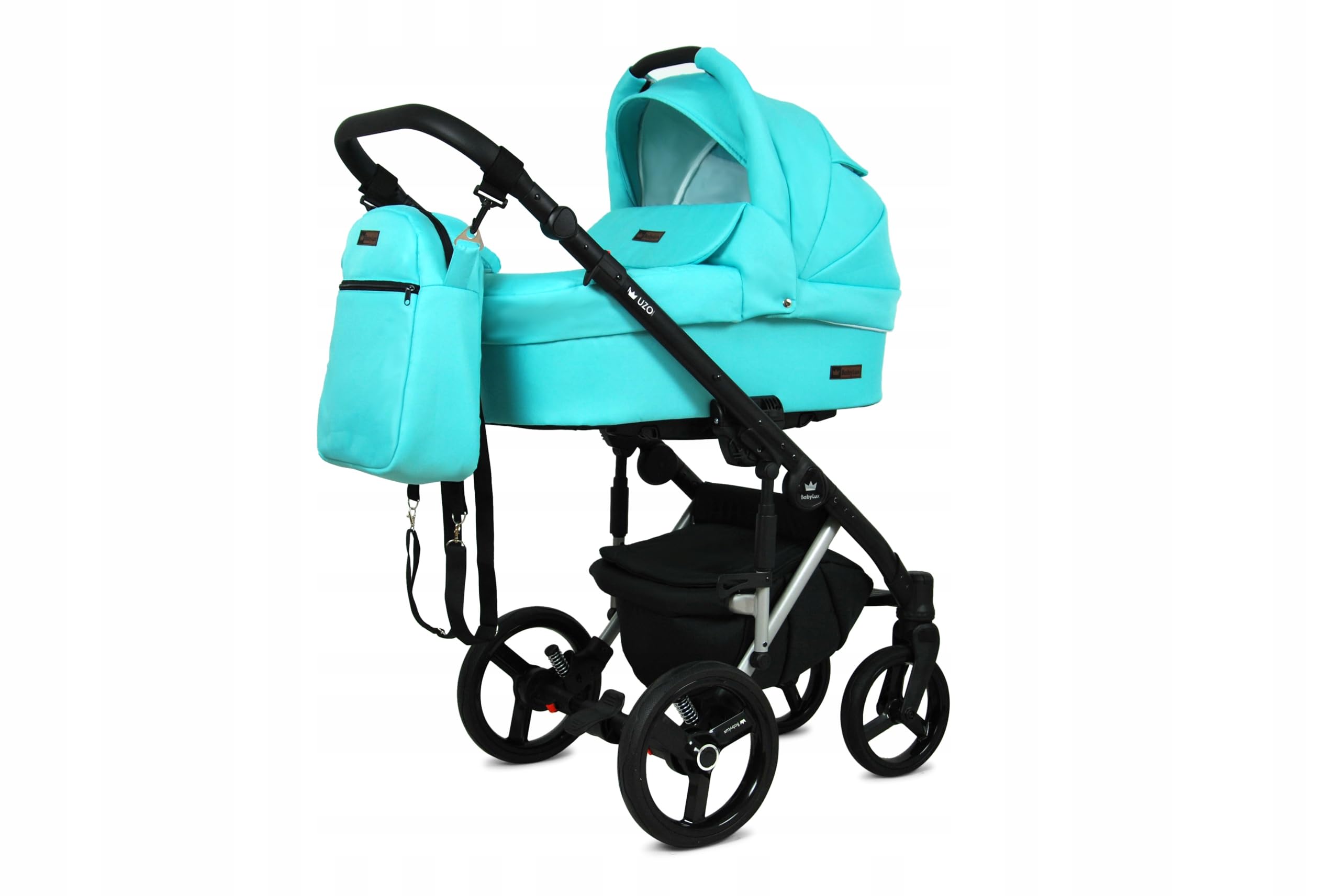 BabyLux® Zestaw wózków dziecięcych 3 w 1 – UZO – w zestawie wanienka dla niemowląt, fotelik sportowy, fotelik samochodowy – zestaw wózków dziecięcych – wózek dziecięcy kombi z torbą do przewijania