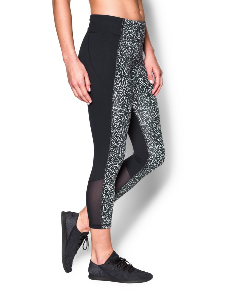 Under Armour Shape Shifter Crop - Womens Black White Silver Print Small