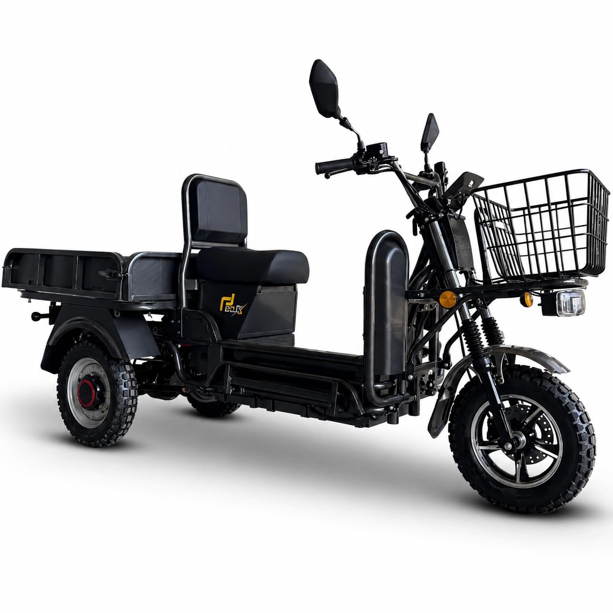 EOX® E-Horse Low Speed 3 Wheeler Electric Loader Scooter Non RTO, 600Kg Weight Capacity, Black with Portable Lithium Battery & Charger