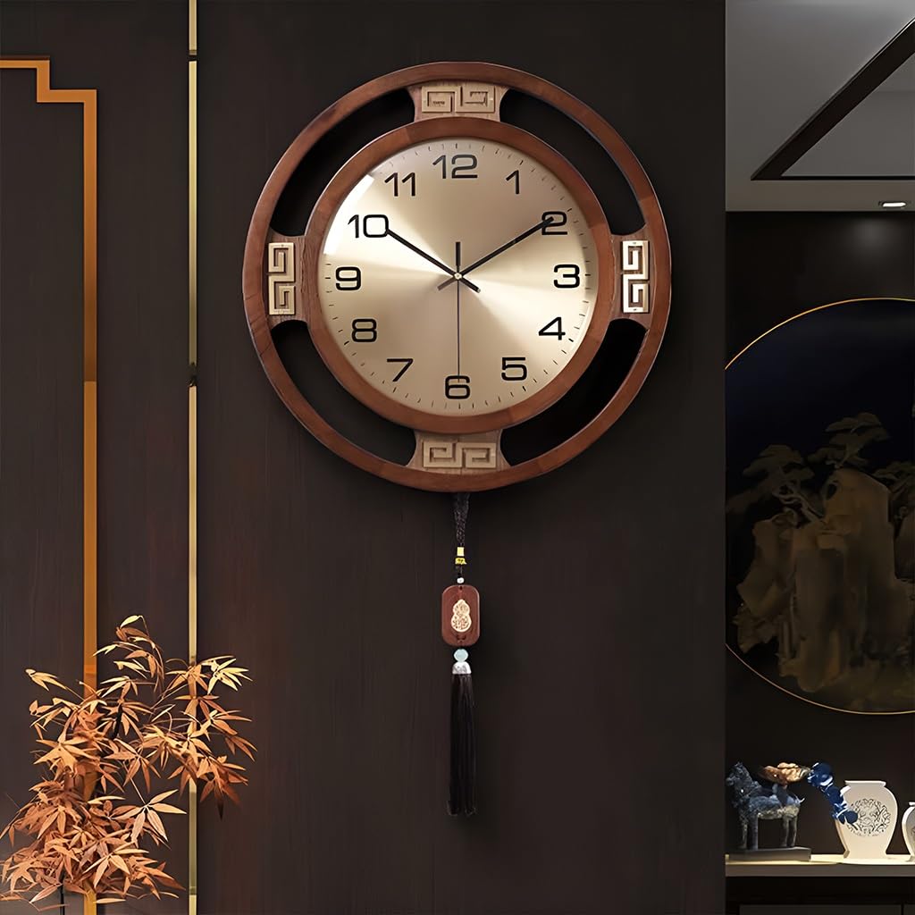 Orologio da parete Orologio da parete in stile cinese Orologio da parete atmosferico for la casa Orologio da parete leggero e lussuoso Orologio da ufficio sospeso senza punzonatura Reloj De Pared