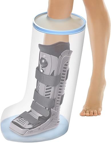 KT6103-WL - Funda fundida para patas de ducha extra grande con parte inferior acolchada antideslizante, protector de pierna para adultos, protector