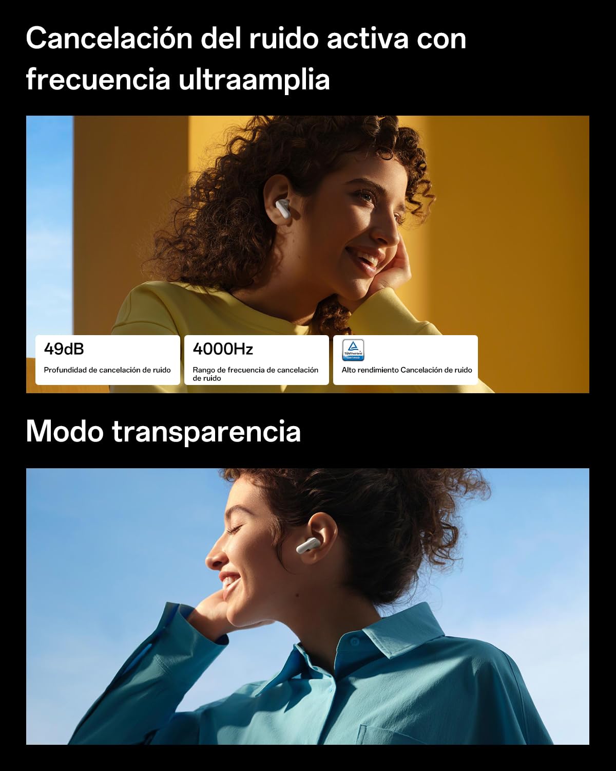 OPPO Enco Air4 Pro True Wireless Earbuds, Bluetooth 5.4 In-Ear Headphones Stereo, Hi-Res Audio, 44H Playtime, 49dB Noise Cancelling, Transparency Mode, Triple-Mic System, Deep Bass, IP55, White