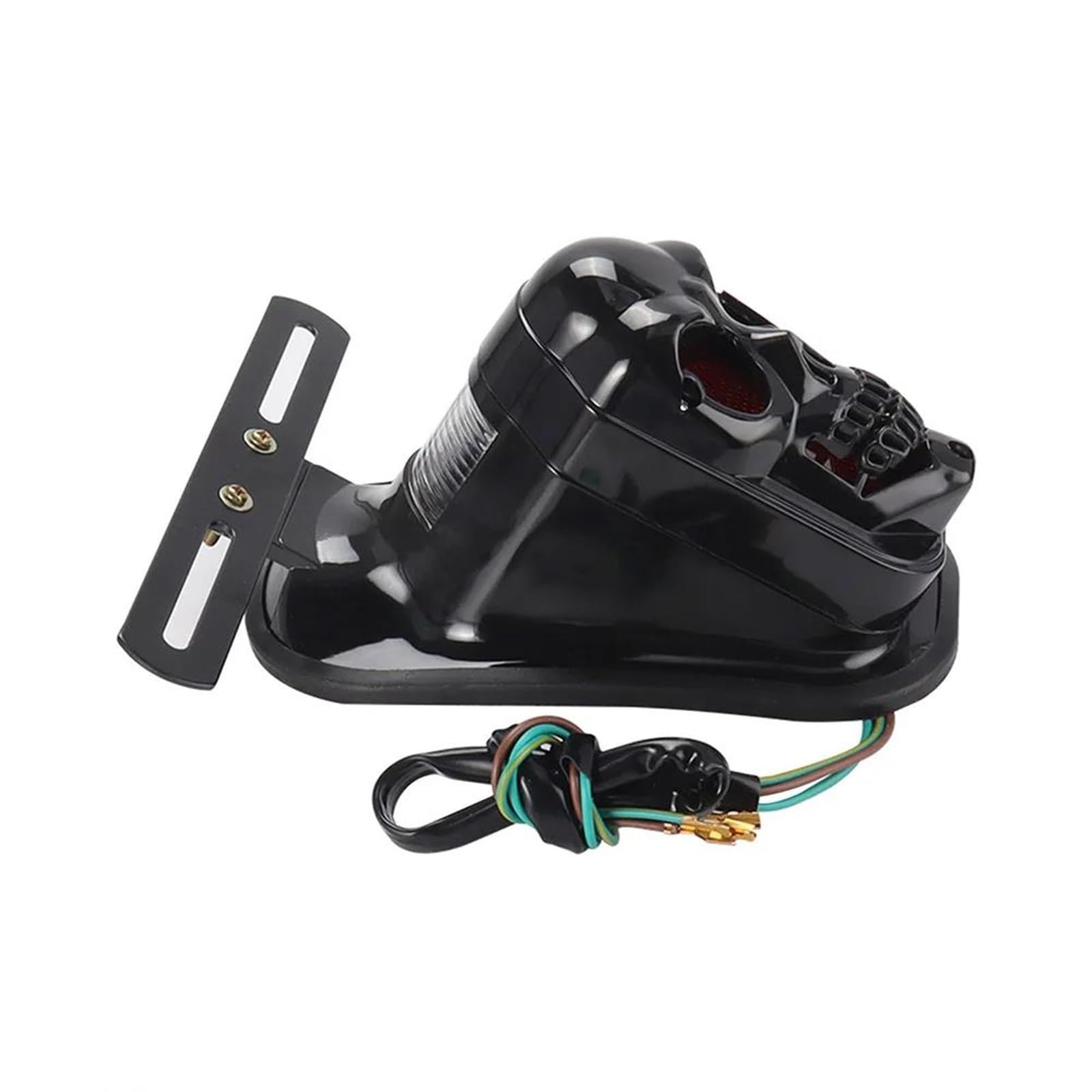 Moto Luce Luce Posteriore Per Motocicletta Con Teschio, Luce Freno, Targa, Per Suzuki Chopper, Per Cafe Racer, Fanale Posteriore Per Moto(Black)