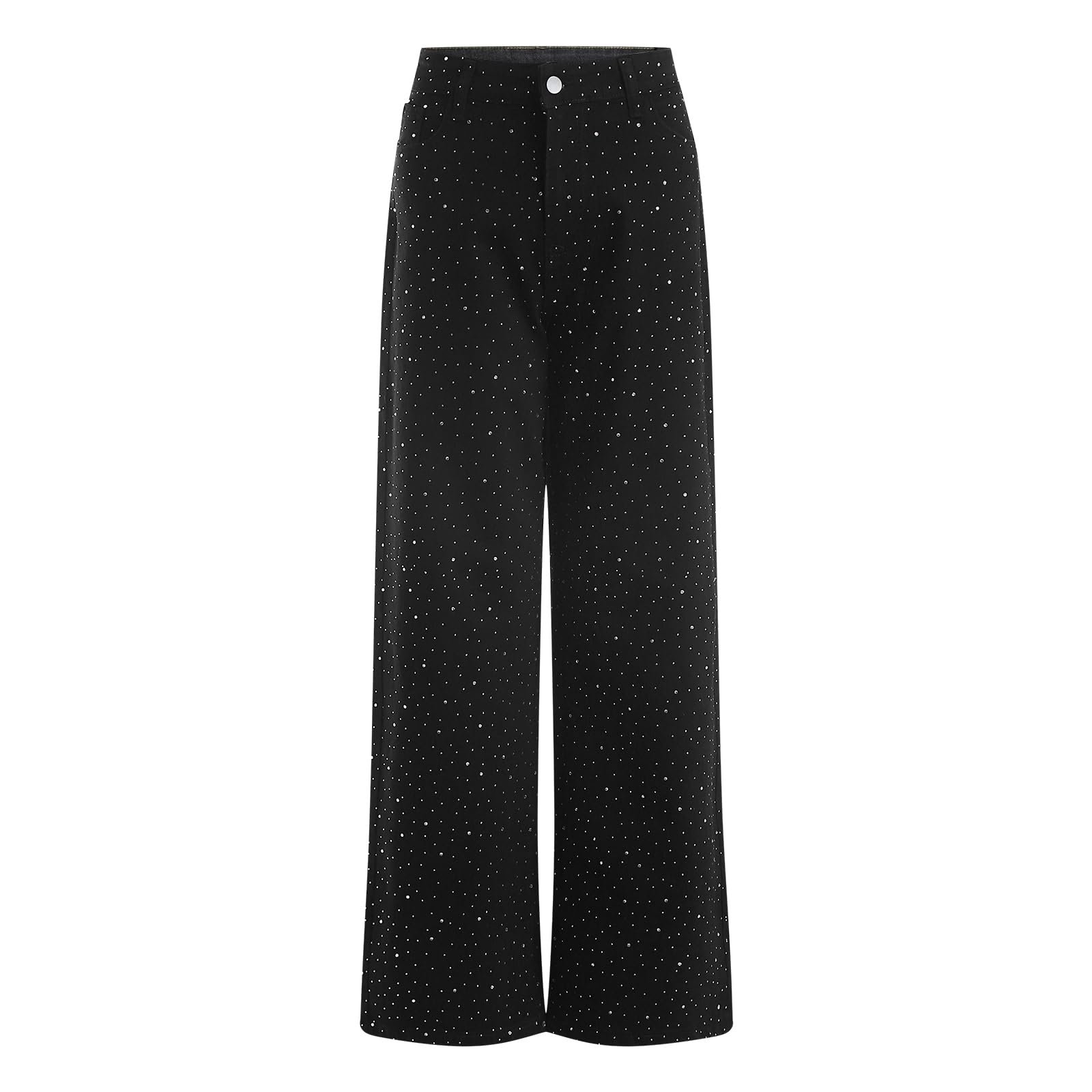 Vaqueros Mujer Anchos Pantalones Vaqueros De Cintura Alta Y Pierna Ancha para Mujer Cintura Alta Pantalones Rectos con Tira De Botones Visibles Elegantes Ajustados Estilo Urbano