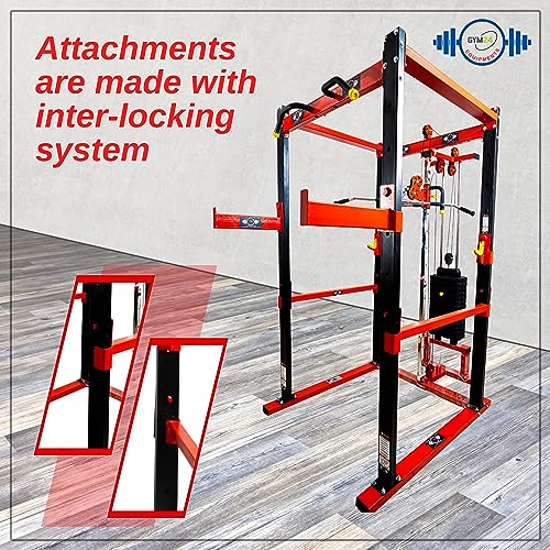 Image of GYM24 EQUIPMENTS Power Squat Rack With Single Pully Cable Cross Home Gym Setup Size With 80 Kg Weight Stack