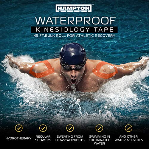 Image of Hampton Adams | As Seen on Shark Tank | Original Kinesiology Tape | 135ft Uncut Bulk Roll | Supports & Protects Muscle Wrist Knee Shoulder Back Plantar Fasciitis | Waterproof Hypoallergenic (Orange)
