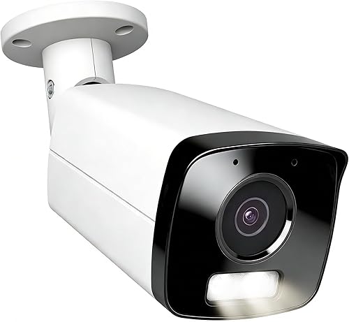 UNILOOK Cámara IP Bullet PoE de 6 MP, cámara IP de seguridad con cable para exteriores, detección de movimiento de vehículos humanos, visión