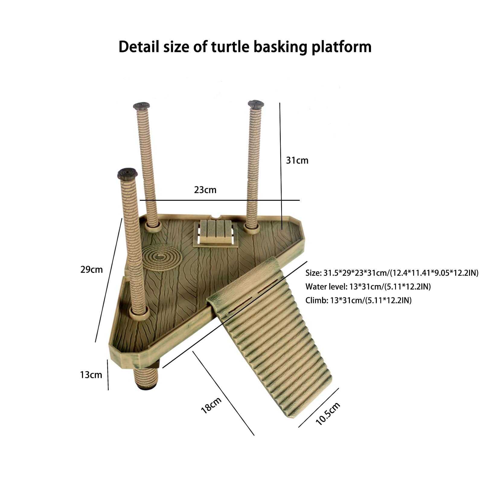 Piattaforma Galleggiante per Tartarughe, Piattaforma Galleggiante per Crogiolarsi, Piattaforma per Crogiolarsi per Tartarughe con Scala, Habitat per Tartarughe, Accessori per Acquari (Media)