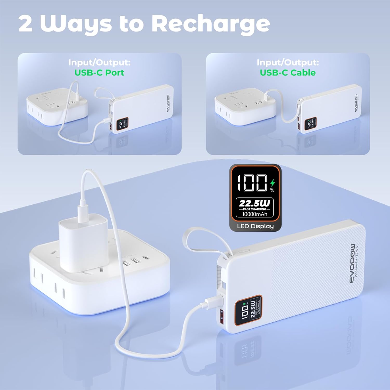 Portable Charger Power Bank, 10000mAh 22.5W Super Fast Charging Powerbank with Built-in USB C in&Out Cable, Slim External Battery Pack for iPhone 16/15/14/13/12/11 iPad Samsung S24 S23 Android etc - Image 6