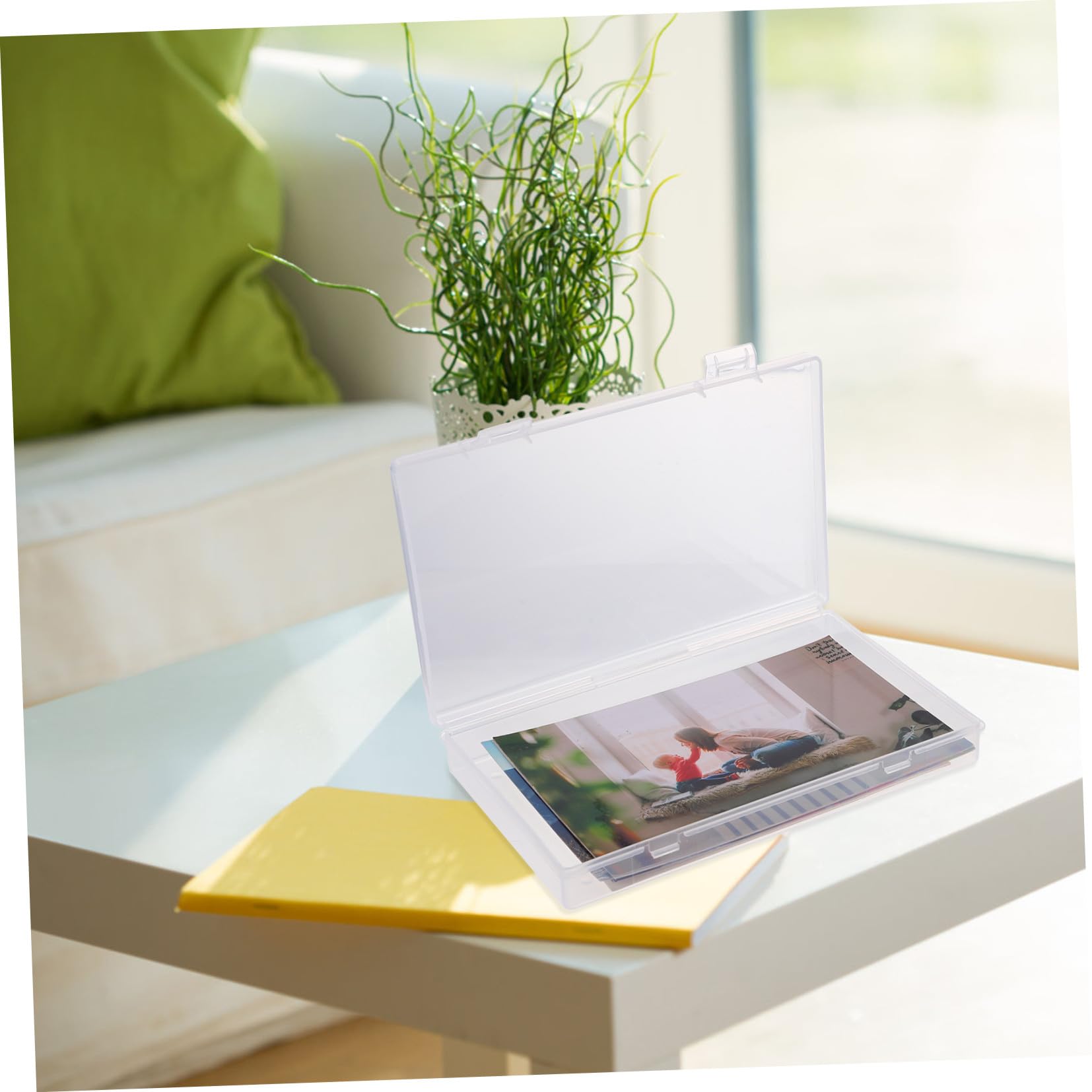 HOMSFOU 1ensemble Boîte De Rangement Multi-usage Pour Photos Et Fournitures Organisateur Transparent Avec Compartiments Pour Souvenirs Et Artisanales