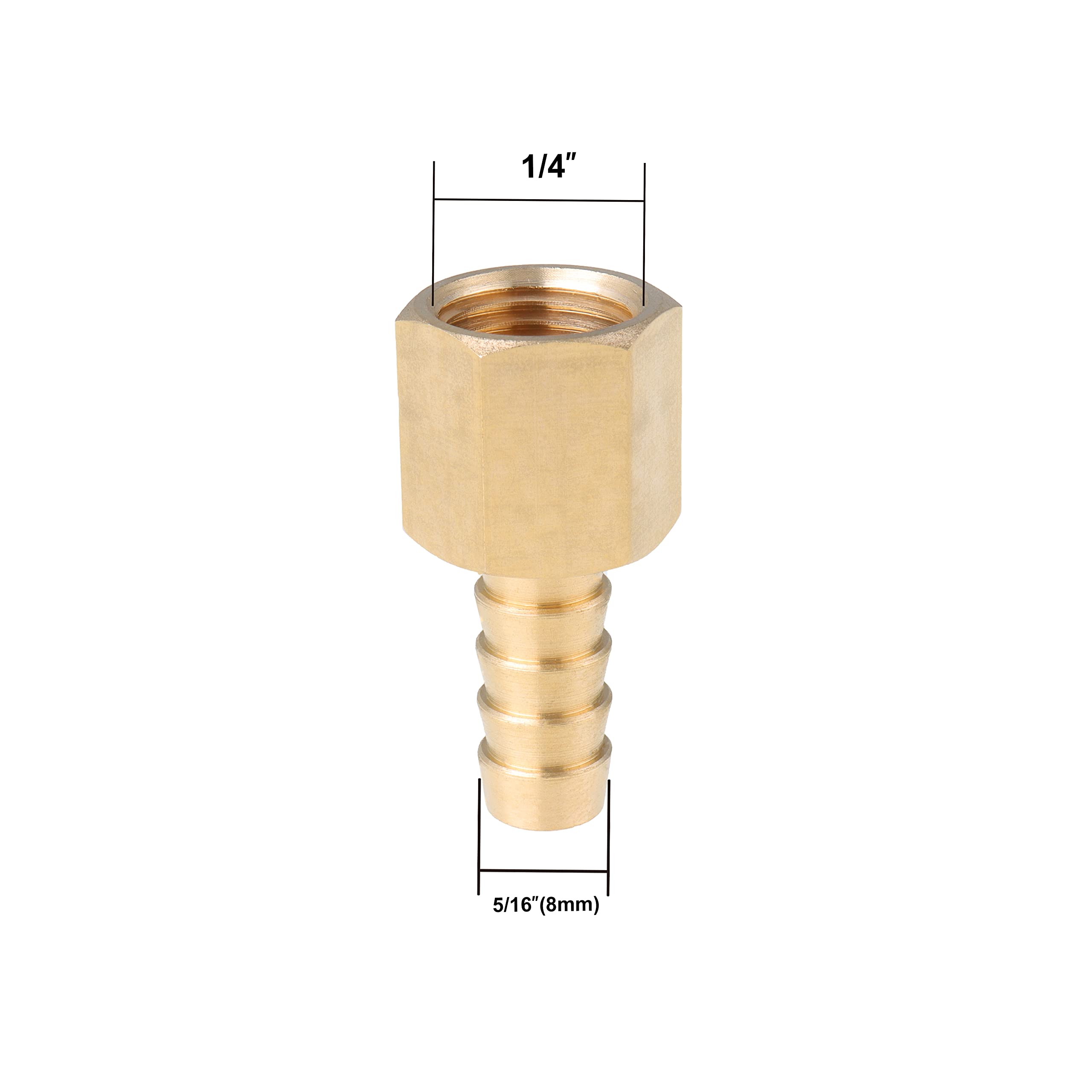 LTWFITTING Assortment Kit Tube OD (3mm 6mm 8mm 10mm 12mm) x 1/4-Inch Female BSPP Brass Hose Barb Connector Set (Pack of 40) - Image 4