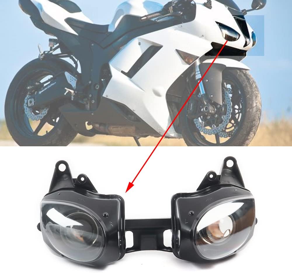 Motorcycle Front Headlight Head Lamp Headlamp Assembly Fit For Kawasaki 2007 2008 ZX-6R 636 ZX636R 07 08 ZX6R
