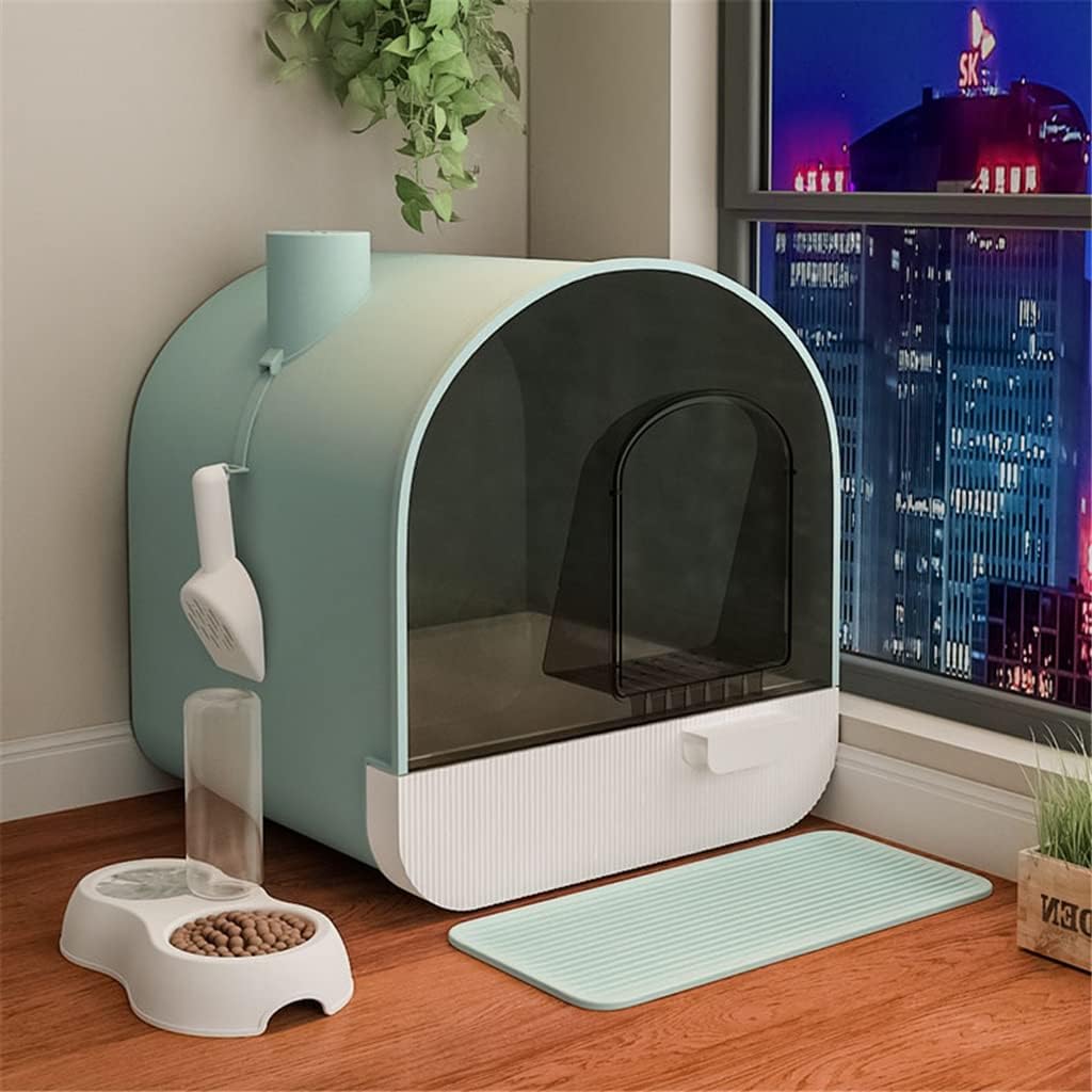 GPPZM Fully Enclosed Cats Litter Box Oversized Cat Toilet