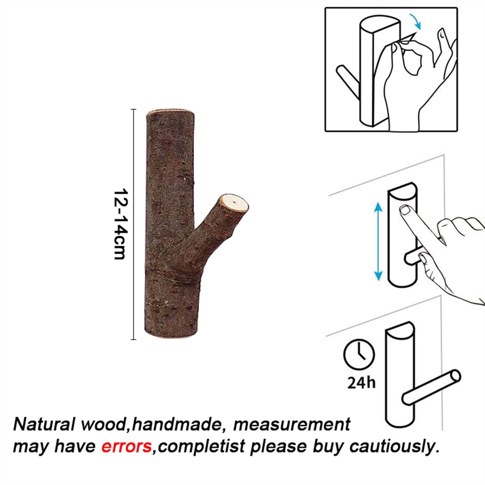 Perchero de Pared 1 PC Artesanía Madera árbol Rama Gancho Entrada Decorativo Autoadhesivo Llavero Ganchos de Madera Capa Bolsa de la Bolsa Perchero Pared