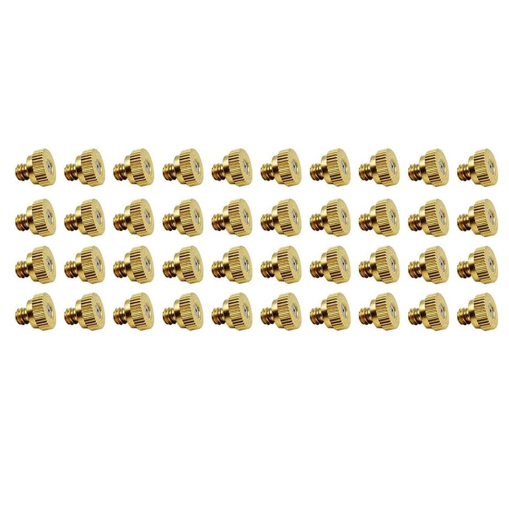 Brass Low Pressure Atomizing Nozzle Cooling and Humidifying Nozzle Micro Mist Sprinklers Sprinkler Nozzle Tap Water Atomizing Sprayer Outdoor Cooling Agriculture Irrigation Spraying 10pcs 40pcs 0.2mm